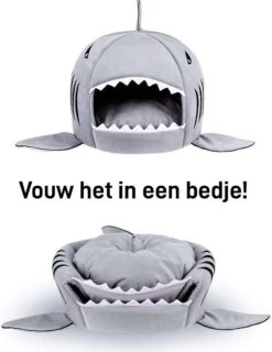 MikaMax Haai Hondenmand - Kattenmand - Dierenmand - Huisdierkussen - Mand Of Bed - Origineel - Extra Zacht Materiaal - 42 X 42 X 36 Cm -Kattenbenodigdheden 926x1200 2