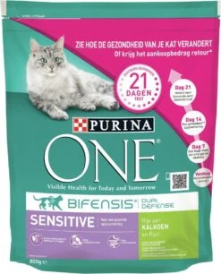 Purina One Sensitive - Kalkoen/Rijst - Kattenvoer - 800 G -Kattenbenodigdheden 970x1200 2