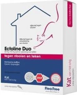 Flea Free Ectoline Duo Kat - Tegen Vlooien En Teken - 2 Pipetten -Kattenbenodigdheden 973x1200