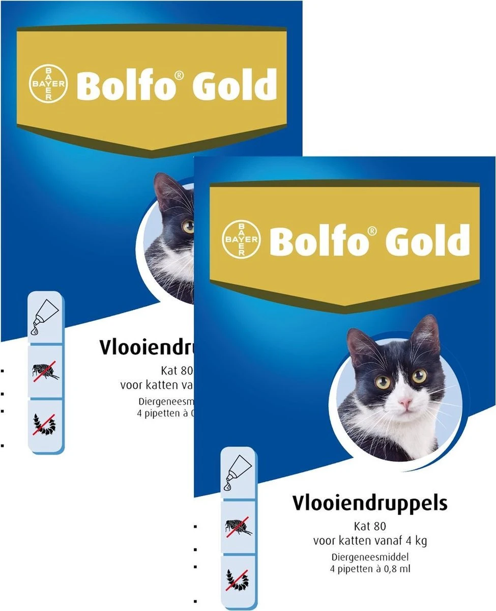 Bolfo Gold Kat 80 - Anti Vlooienmiddel - 2 X 4 Stuks Van 4 Kg 3 Bolfo Gold Kat 80 - Anti Vlooienmiddel - 2 X 4 Stuks Van 4 Kg